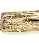 Bracelet Electroplated Circle 14k Gold Plated 7” with 2” ext.